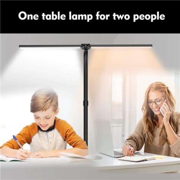 LED Double Head Desk Lamp,24W Brightest Architect Double Swing-arm Table Lamps - Picture 3 of 6